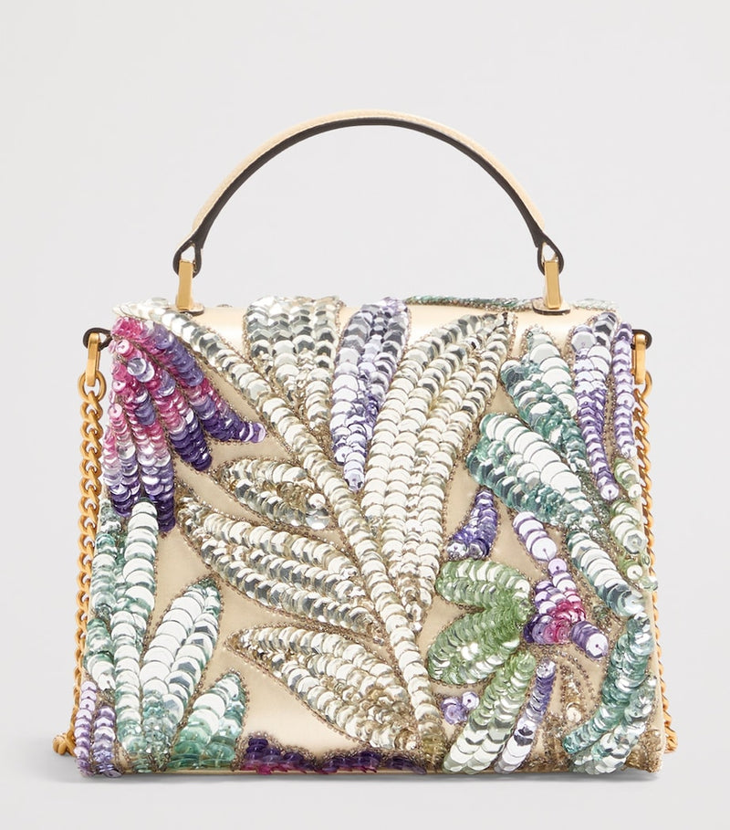 Valentino Garavani mini sequinned VSLING top-handle bag (British brand)