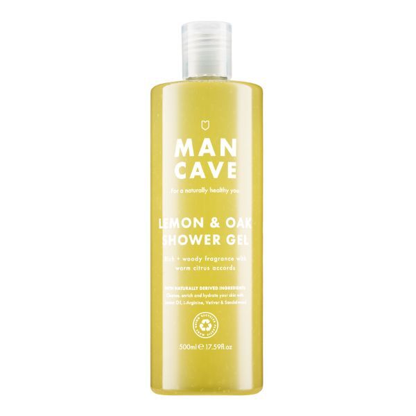 ManCave lemon and oak shower gel 500ml, imported from the UK