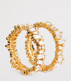Suzanne Kalan yellow gold and mixed diamond tech ring jackets, size 8.5 (British brand)