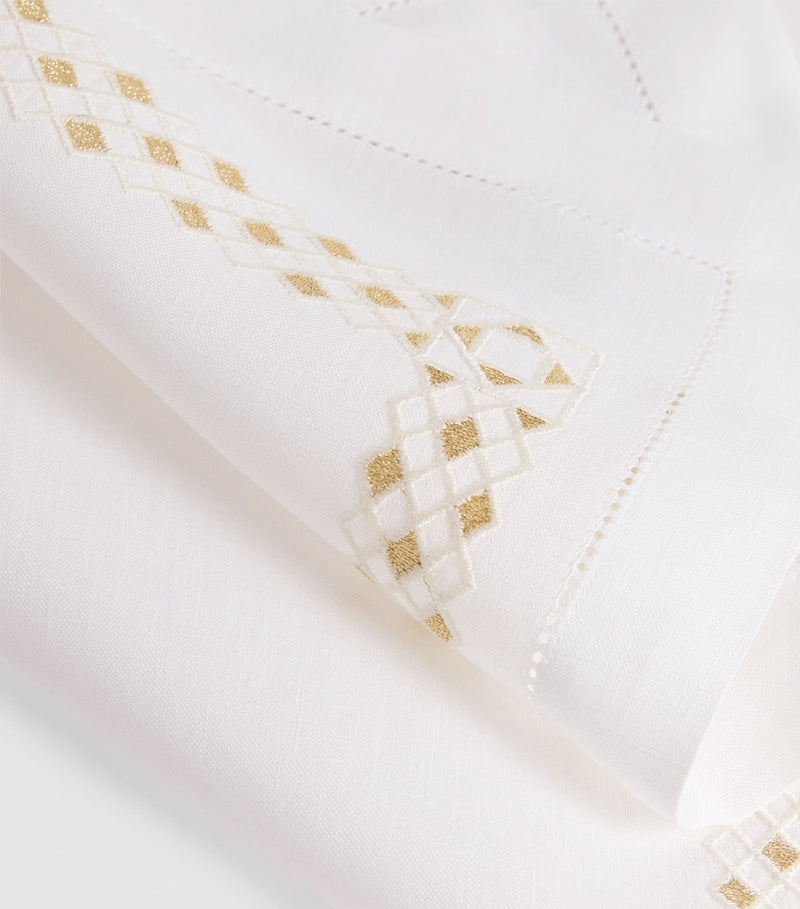 Dea linen embroidered Liri placemat 35cm x 50cm - British product