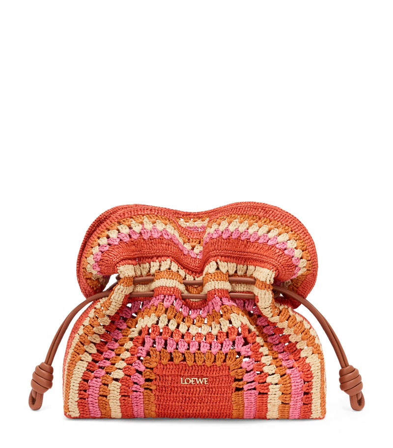LOEWE medium raffia flamenco clutch from Spain, UK version