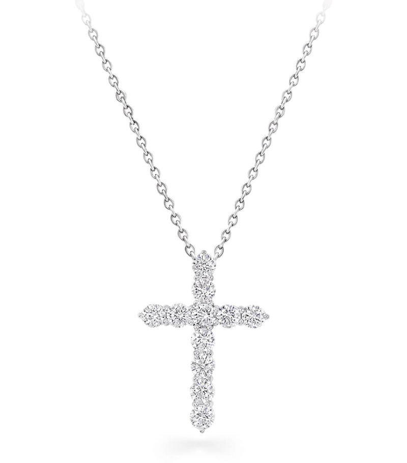 Graff diamond cross necklace in white gold 40cm, UK version