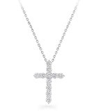 Graff diamond cross necklace in white gold 40cm, UK version