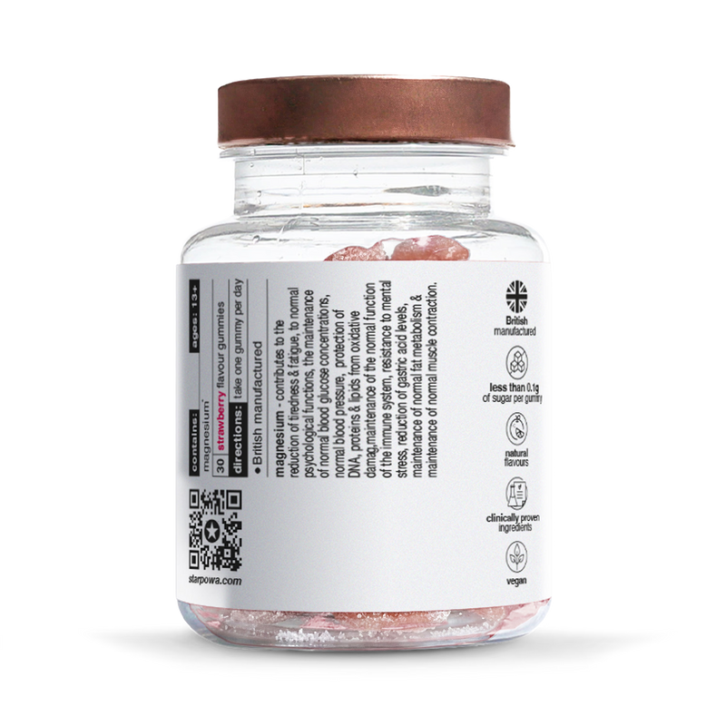 Starpowa strawberry magnesium gummies 30-pack - British product