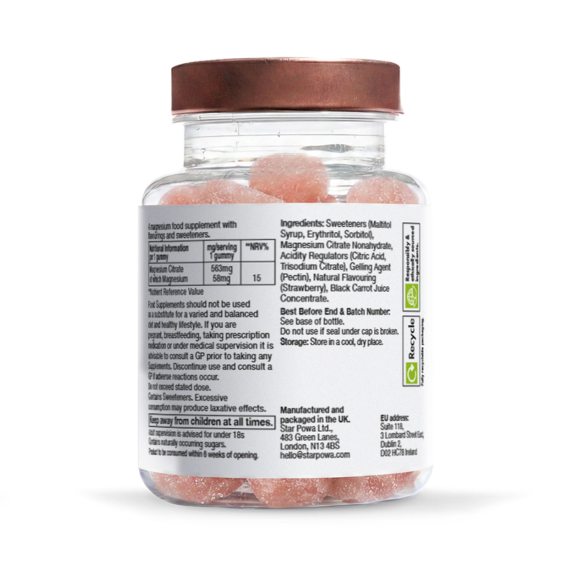 Starpowa strawberry magnesium gummies 30-pack - British product