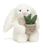 Jellycat plush bunny with plant 31cm, UK version