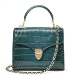 Aspinal of London Mayfair top-handle bag Italian leather shield lock, imported from the UK