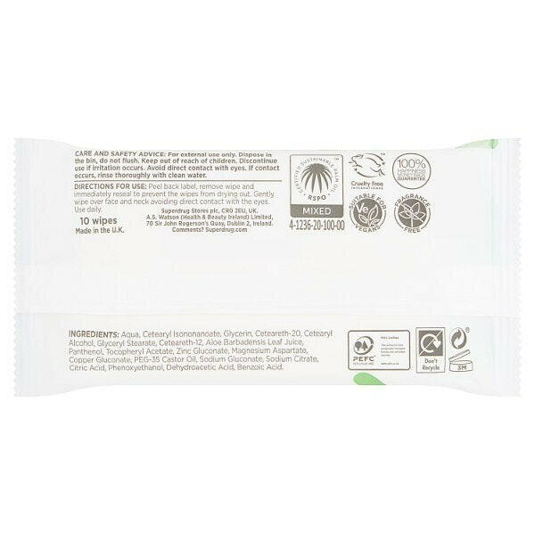 Superdrug Cosmetic Travel Wipes 10 GOODS Superdrug