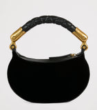 Balmain Mini Velvet Ebene top-handle bag - British product