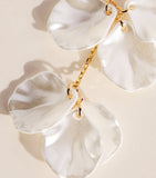 Self-Portrait faux pearl petal drop earrings (British brand)