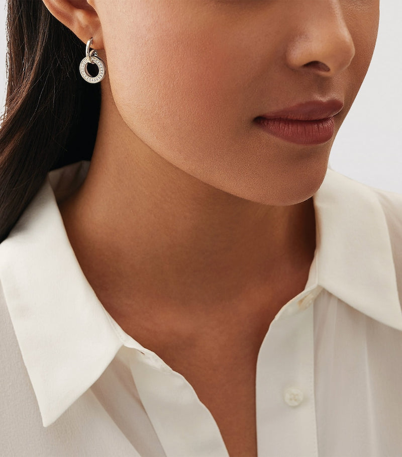 Boodles Classic Roulette diamond earrings, imported from the UK