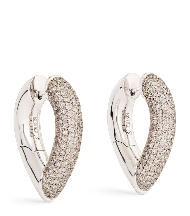 Engelbert Big White Gold and Diamond Drop Link Earrings - British product