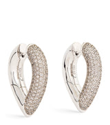 Harrods Engelbert Big White Gold and Diamond Drop Link Earrings- Buy online at McGrocer