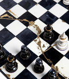 Purling earthenware gold leaf chess set, imported from the UK