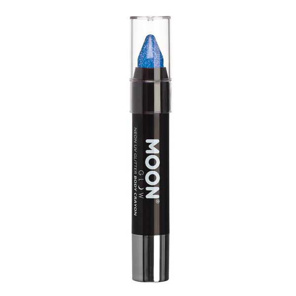 Moon Glow Neon UV Glitter Body Crayons Blue, imported from the UK