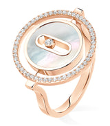 Harrods Messika Lucky Move Pink Gold Diamond and Mother-of-Pearl Ring (0.18ct)- Buy online at McGrocer