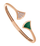 Bvlgari rose gold diamond malachite bangle (British brand)