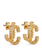 Jimmy Choo JC crystal-embellished stud earrings (British brand)