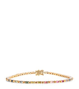 Harrods Suzanne Kalan Rose Gold and Rainbow Sapphire Bold Linear Tennis Bracelet- Buy online at McGrocer