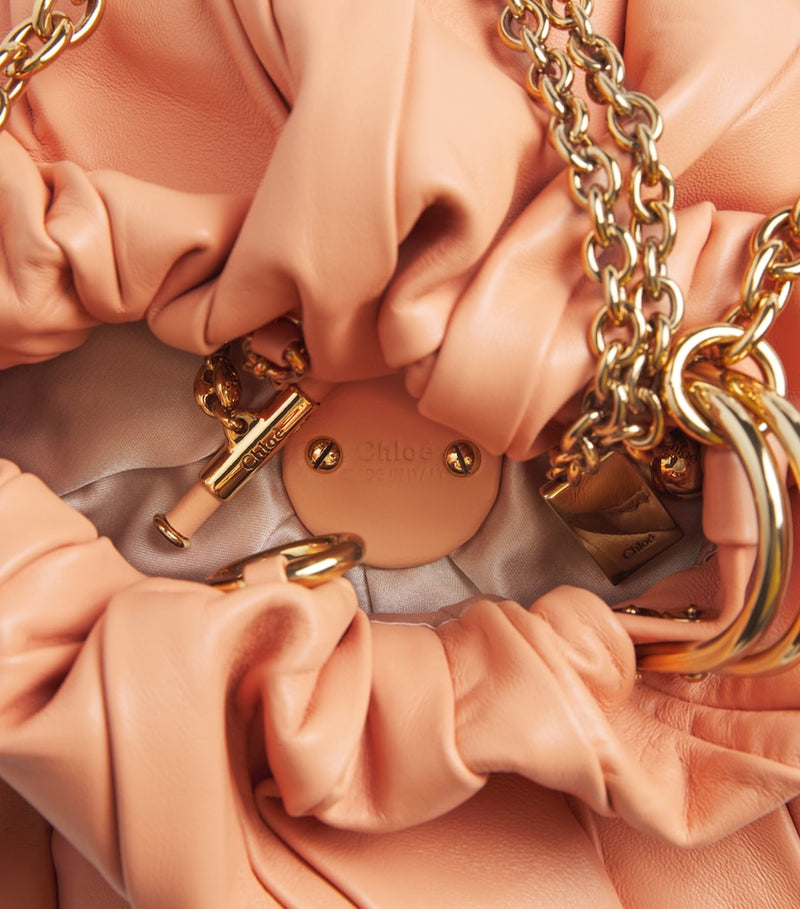 Chloé Plissé shoulder bag leather with chain strap - British product
