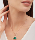 Bvlgari Divas' Dream rose gold malachite diamond necklace, imported from the UK