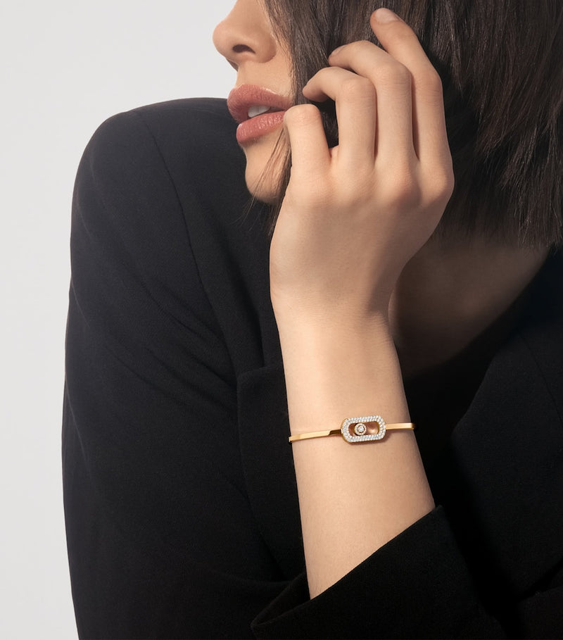 Messika So Move yellow gold diamond pavé bangle 0.67ct, UK version