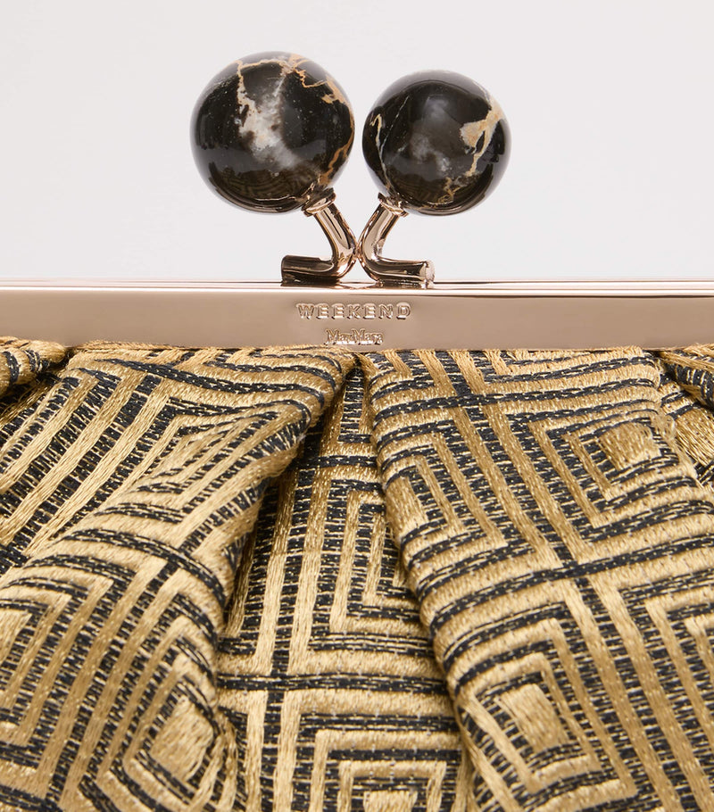 Weekend Max Mara Pasticcino woven jacquard clutch, imported from the UK