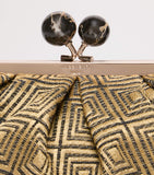 Weekend Max Mara Pasticcino woven jacquard clutch, imported from the UK