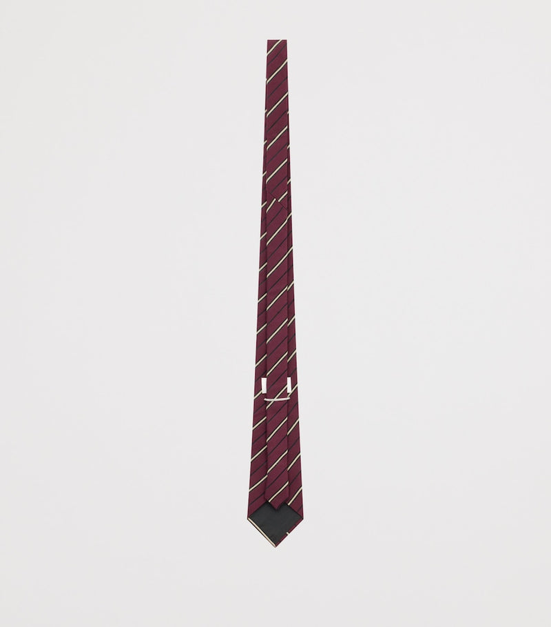 Saint Laurent silk-wool striped tie 8cm, imported from the UK