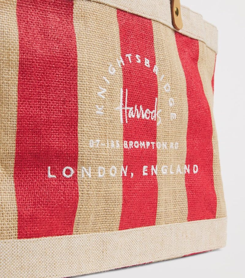 Harrods stripe canvas shopper bag (British brand)