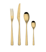 Harrods Studio William Tilia Satin Gold 24-Piece Cutlery Set- Buy online at McGrocer