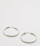 Monica Vinader sterling silver hammered hoop earrings, imported from the UK