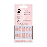 Nail HQ Petite Round French Nails 24 Pieces, imported from the UK