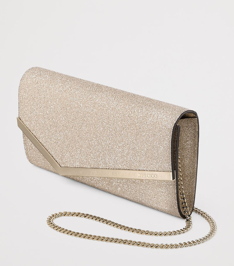 Jimmy Choo Emmie Caviar Glitter clutch bag, UK version