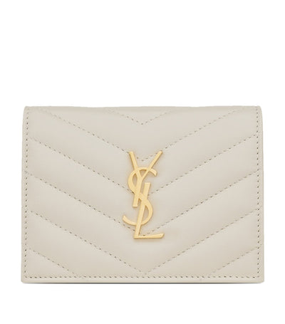 Harrods Saint Laurent Quilted Leather Monogram Wallet- Buy online at McGrocer