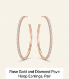 Cartier rose gold and diamond hoop earrings, imported from the UK