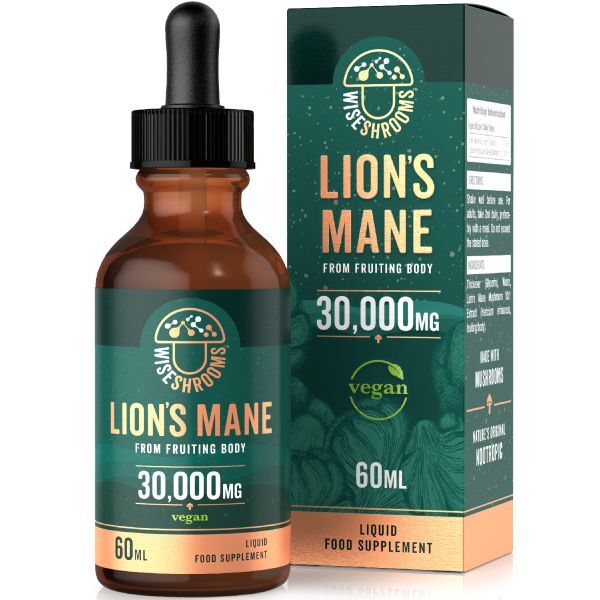 Wiseshrooms Lion's Mane mushroom liquid 30,000mg 60ml - British product