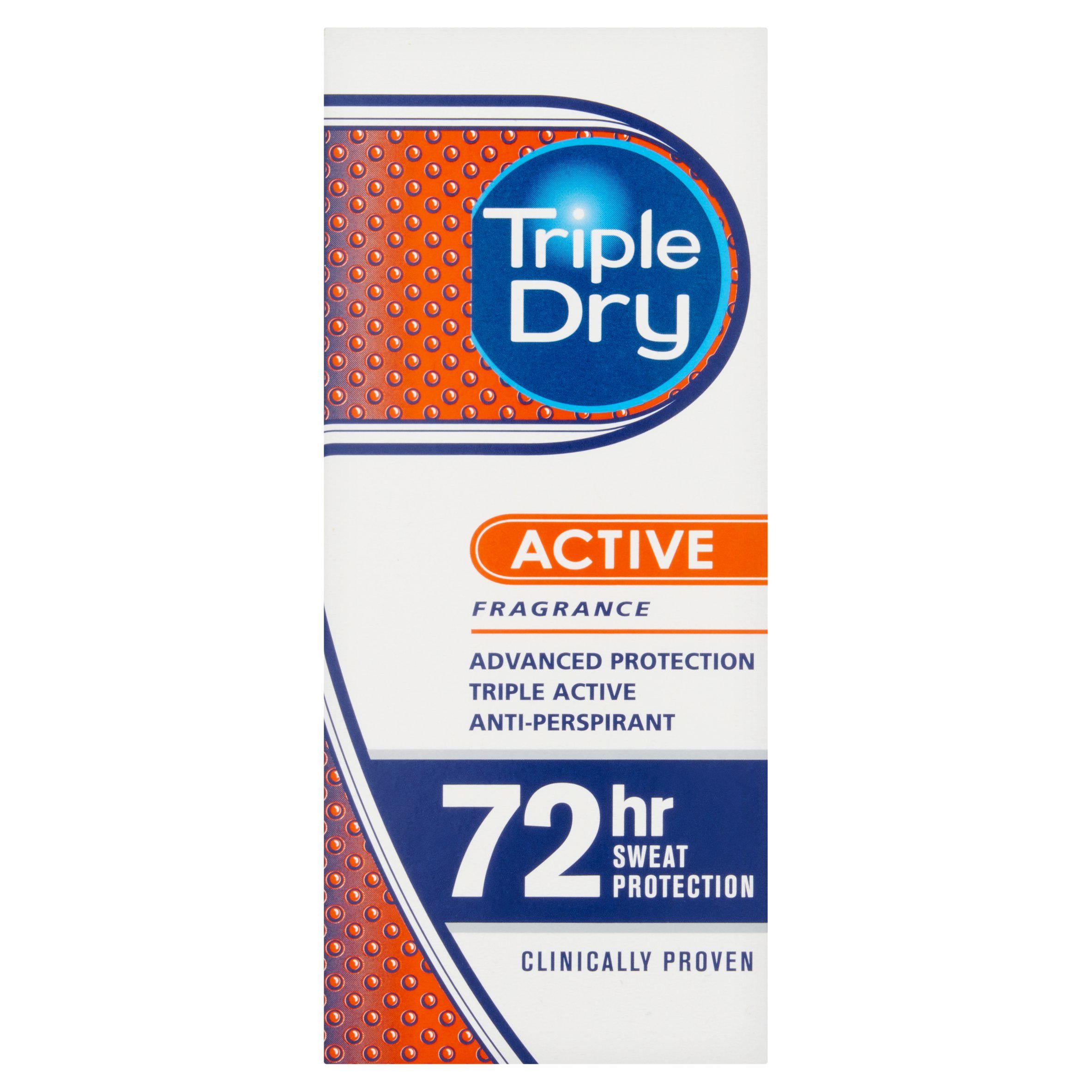 Triple Dry Roll On, Men Active 50ml deodorants & body sprays Sainsburys