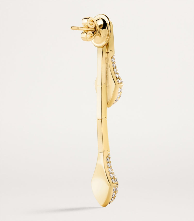 Marli New York yellow gold diamond drop earrings, imported from the UK