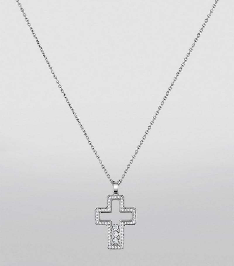 Chopard Happy Diamonds cross necklace 18kt white gold (British brand)