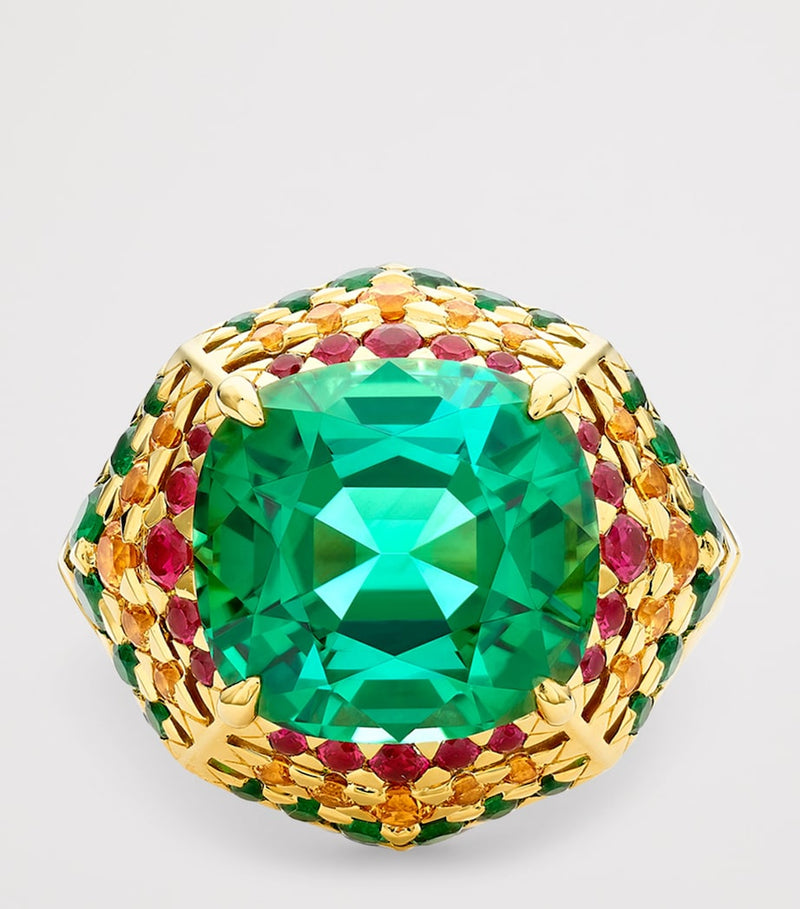 Boodles yellow gold tourmaline ring, imported from the UK