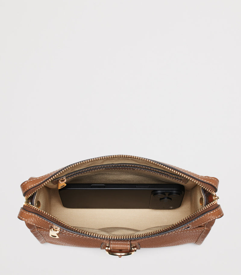 Aspinal of London Bella cross-body satchel pebble leather - British product