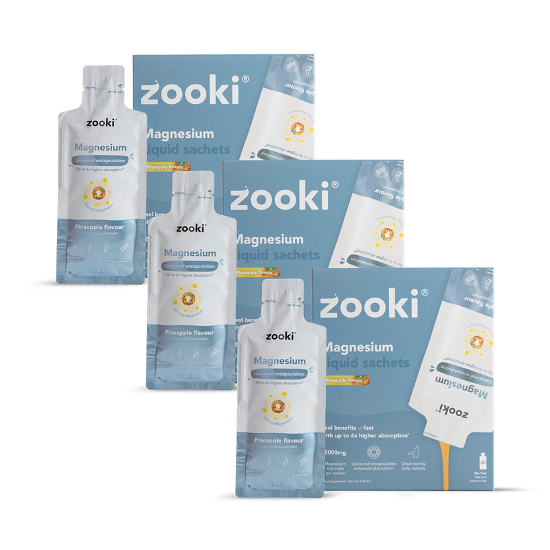 Zooki liposomal magnesium bisglycinate pineapple 90 sachets - British product