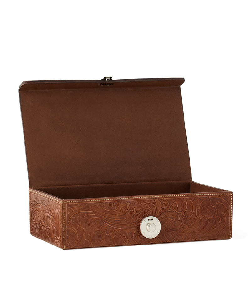 Ralph Lauren Home Calfskin Aidan Trinket Box, imported from the UK