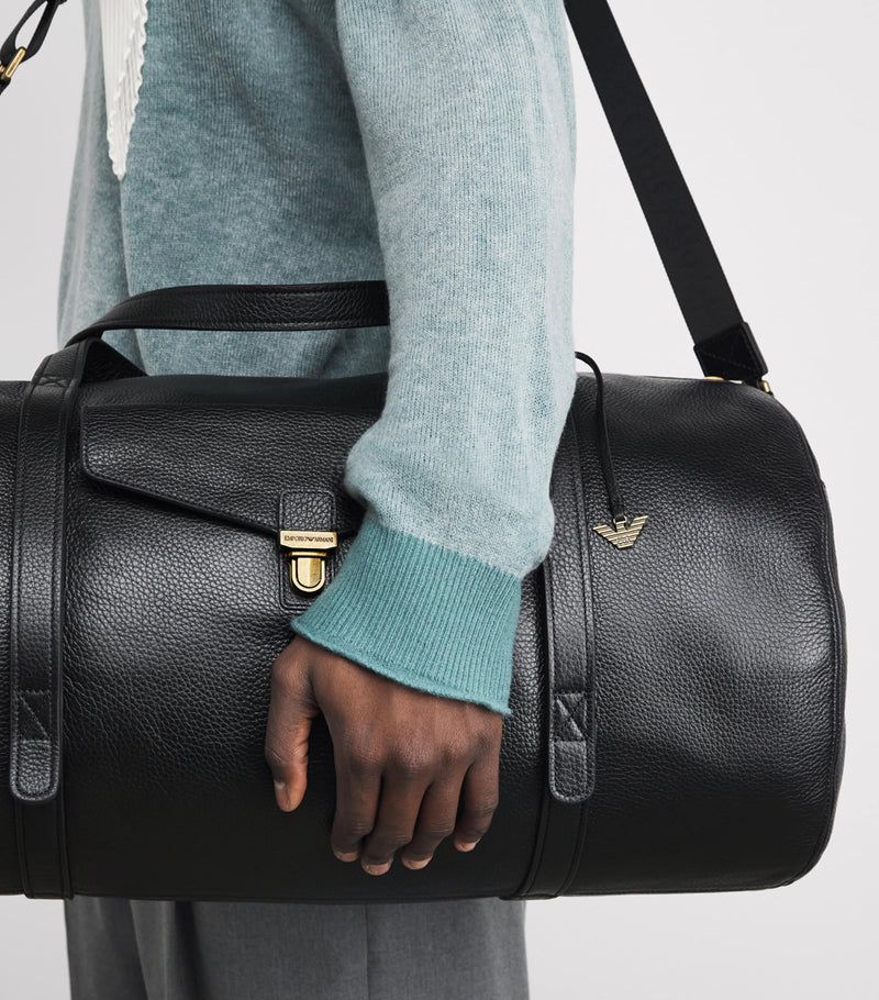 Emporio Armani grained leather holdall travel bag (British brand)