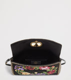 Valentino Garavani small linen embellished DeVain shoulder bag, imported from the UK