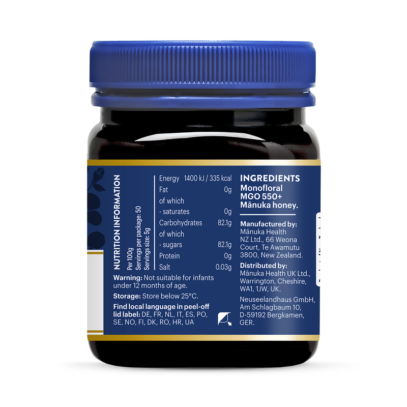 Manuka Health MGO 550+ honey 250g (British brand)
