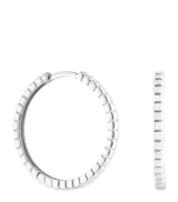 Harrods Astrid & Miyu White Gold Ridged Hoop Earrings- Buy online at McGrocer