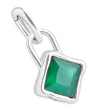 Astrid & Miyu rhodium-plated May birthstone charm - British product