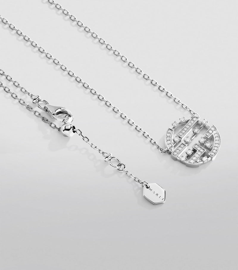 MARLI New York white gold and diamond Avenues necklace, imported from the UK